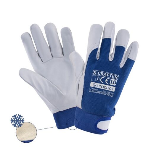 PROCERA Rękawice Ochronne Ocieplane Wzmocnione Kozią Skórą X-Crafter Winter