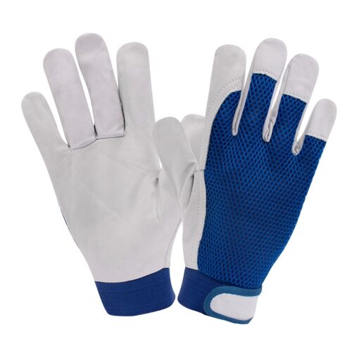 PROCERA Rękawice Ochronne Wzmocnione Kozią Skórą X-Tec Blue Mesh