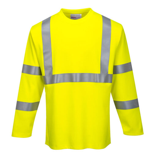 PORTWEST FR96 Trudnopalny t-shirt ostrzegawczy z długimi rękawami