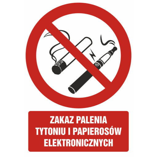 PROCERA Znak Bhp - Zakaz Palenia Tytoniu I Papierosów Elektronicznych - Gc071 Dj Pn