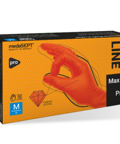 PROCERA Rękawice Ochronne, Nitrylowe Bezpudrowe Pomarańczowe 50 szt. - Max Grip Orange
