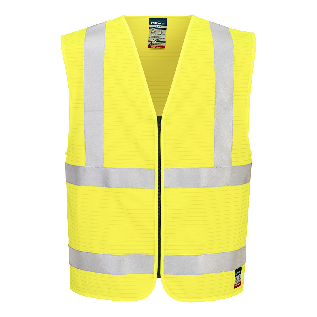 PORTWEST FR615 Kamizelka ostrzegawcza trudnopalna Bizflame z zamkiem błyskawicznym